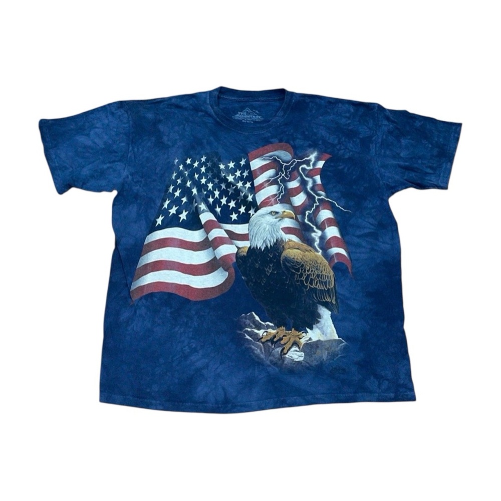 The mountain eagle and flag graphic tee